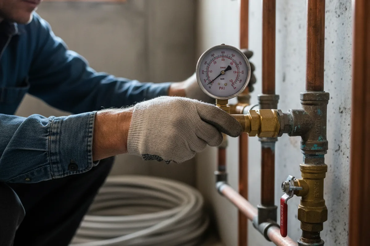 Pressure testing a repaired line during Water Line Repair in Imperial Beach